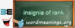 WordMeaning blackboard for insignia of rank